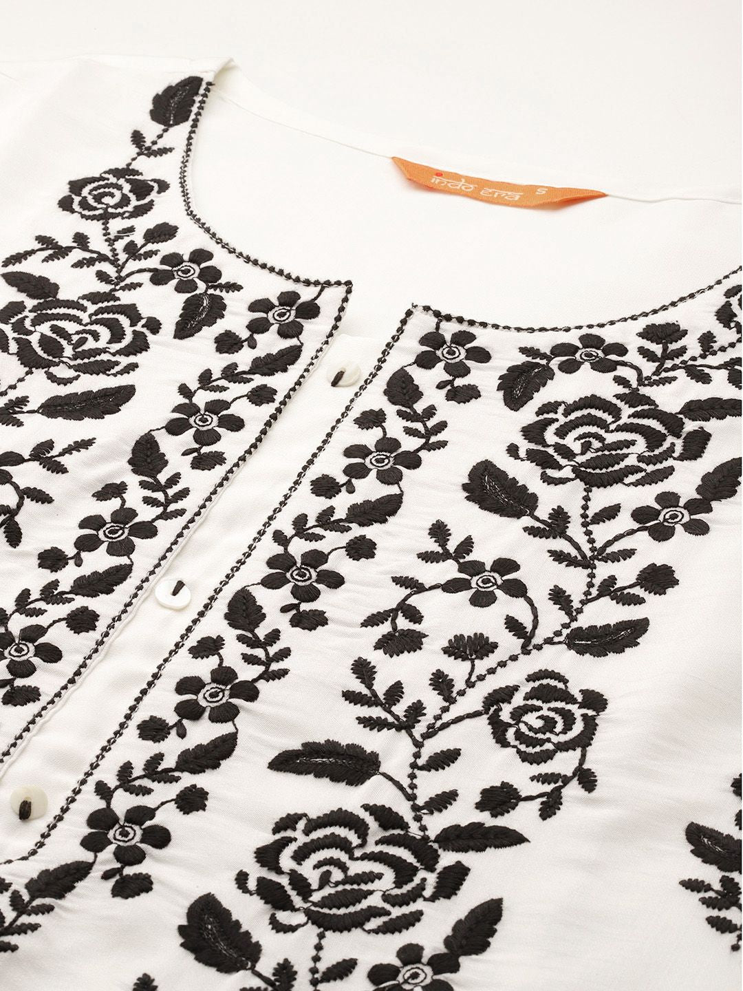 Dhiyona IE Floral Embroidered Thread Work Kurta With Trousers & Dupatta