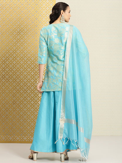 Dhiyona PD Women Women Floral Printed Gotta Patti Jashn Kurti with Skirt & Dupatta Set