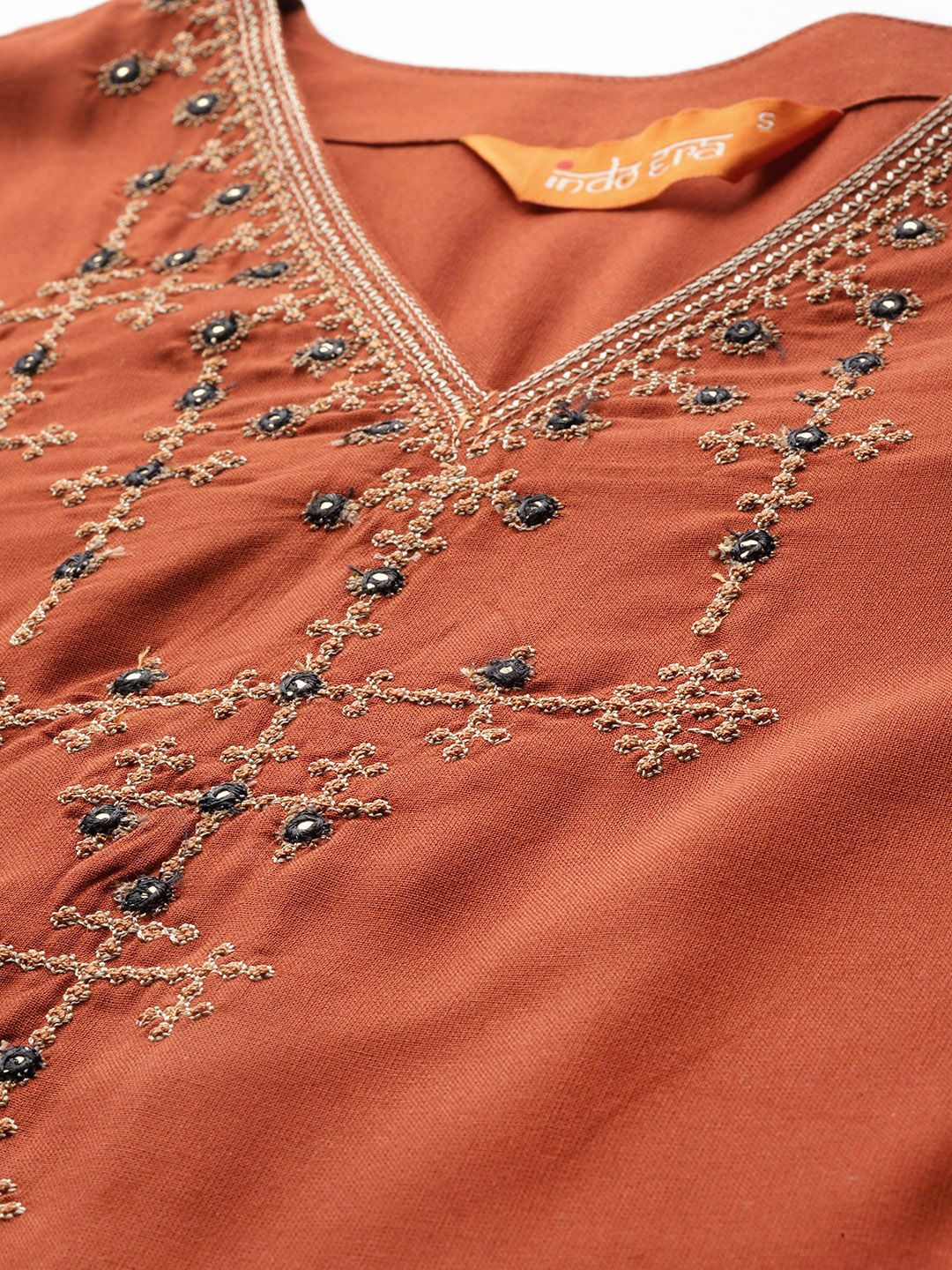Embroidered Thread Work Kurta with Trousers