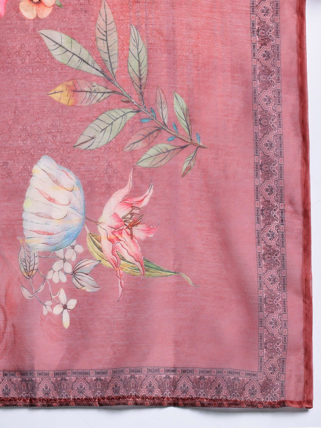 Women Floral Embroidered Thread Work Chanderi Silk Kurta Set