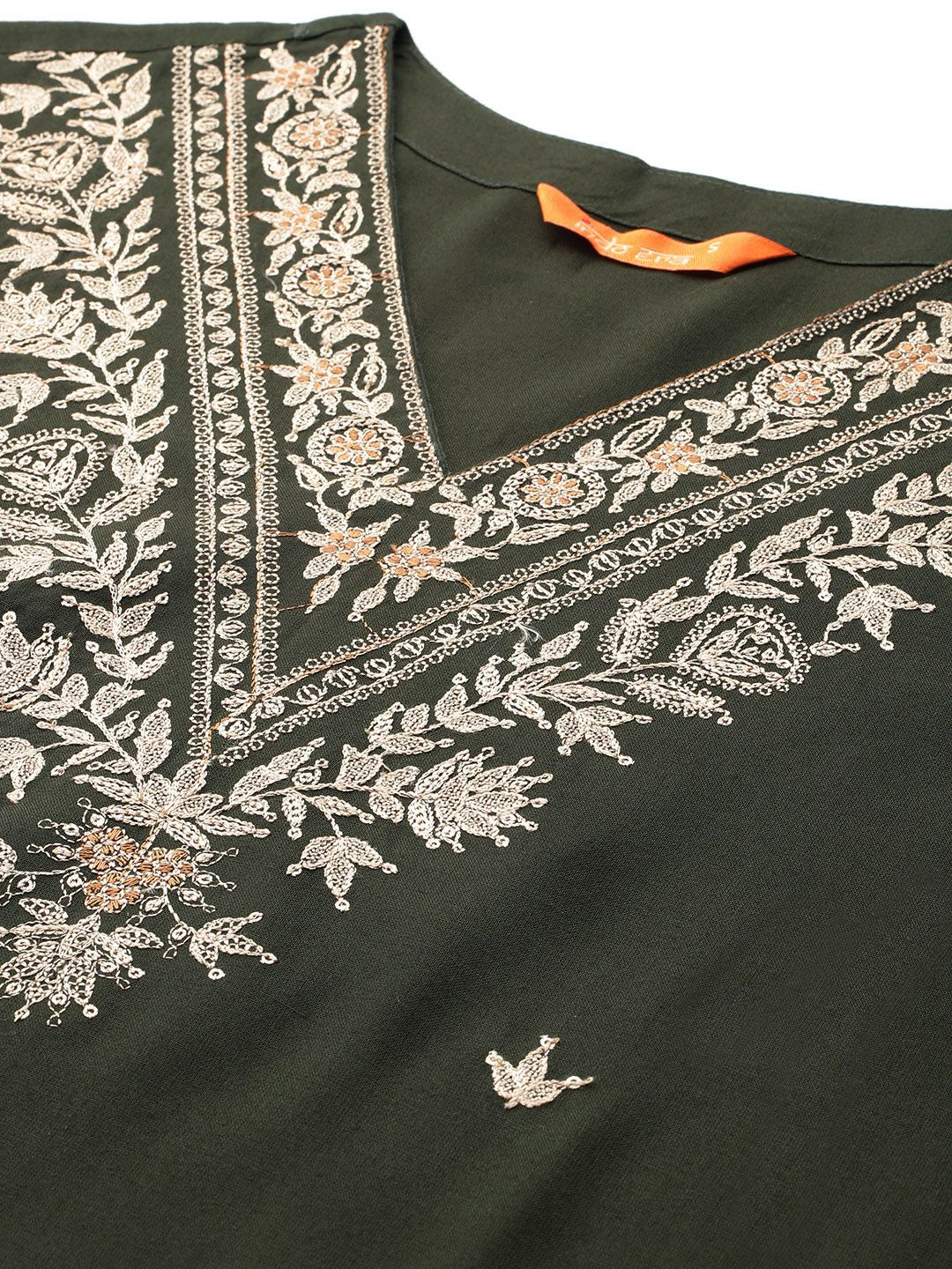 Dhiyona IE Ethnic Motifs Embroidered Thread Work Kurta with Salwar & With Dupatta