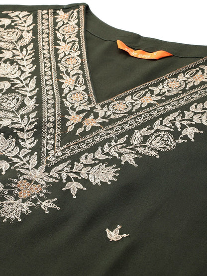 Dhiyona IE Ethnic Motifs Embroidered Thread Work Kurta with Salwar & With Dupatta