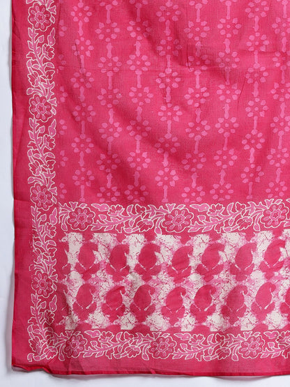 Dhiyona IE Ethnic Motifs Printed Pure Cotton Kurta With Trousers & Dupatta