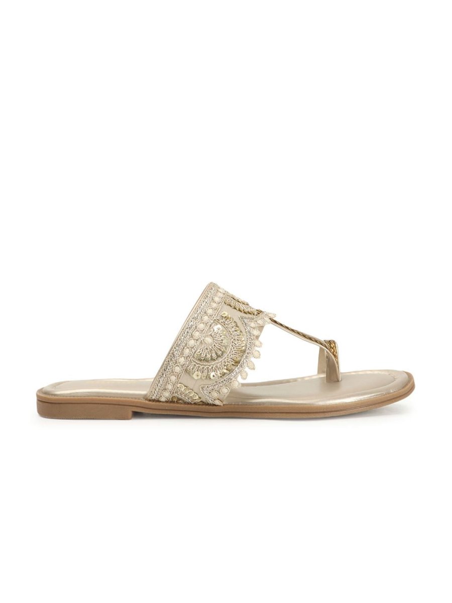 Dhiyona AK Women Open Toe Flats with Laser Cuts