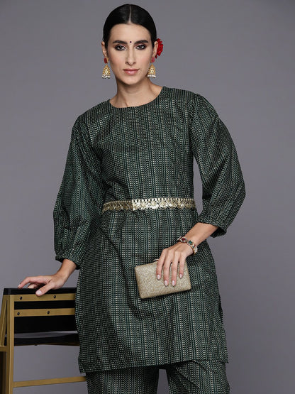 Dhiyona IE Women Printed Regular Kurta with Trousers