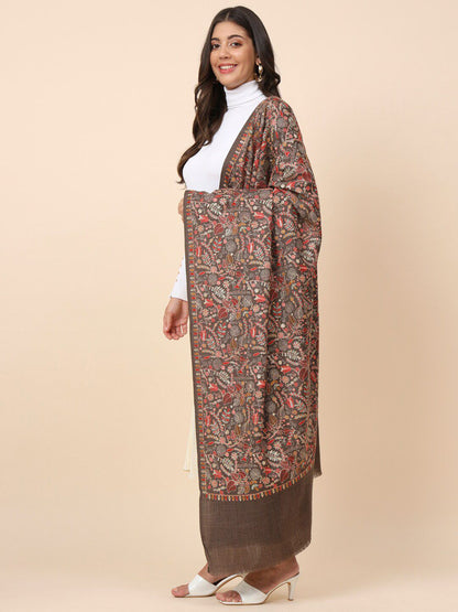 Dhiyona PA Floral Embroidered Woolen Shawl