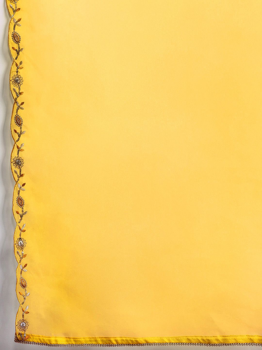 Dhiyona IE Floral Embroidered Thread Work Liva Kurta With Trousers & Dupatta