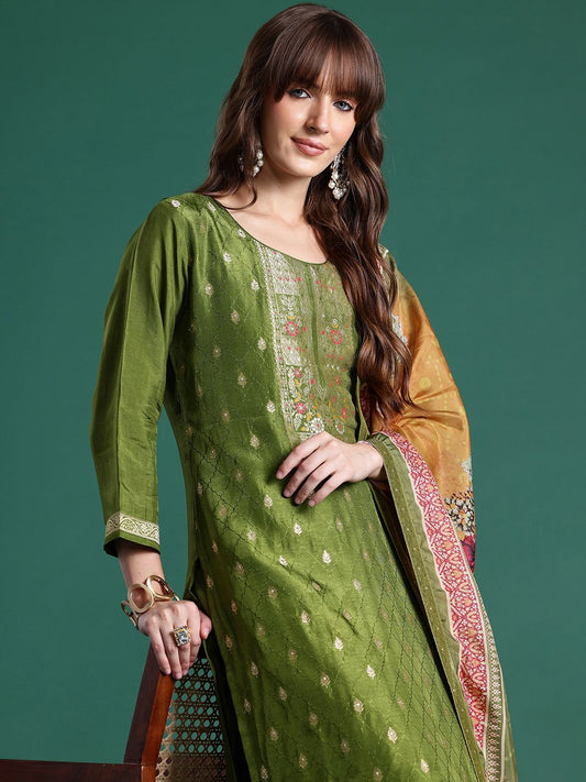Dhiyona IE Ethnic Motifs Kurta with Trousers & Dupatta
