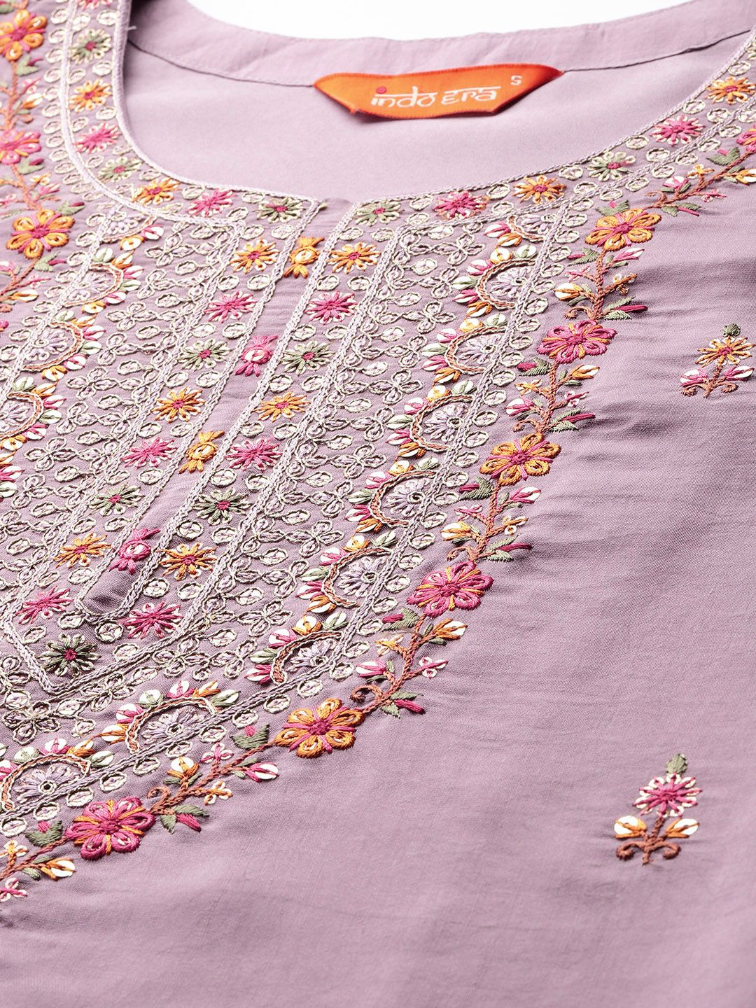 Dhiyona IE Floral Embroidered Kurta with Trousers & Dupatta
