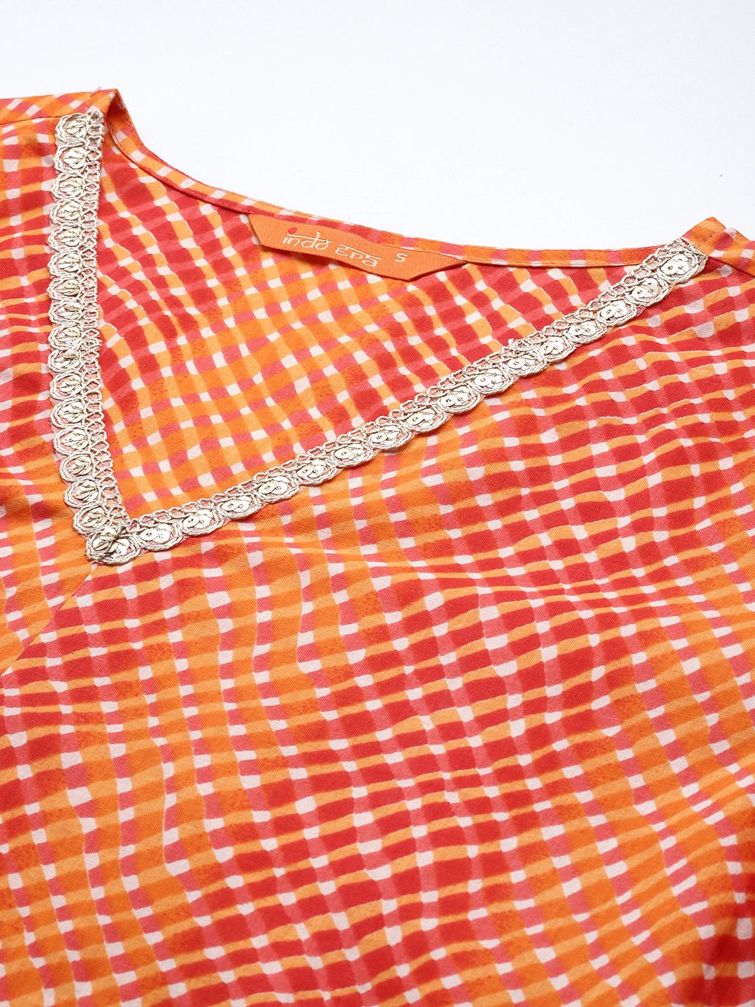 Dhiyona IE Women Leheriya Printed Pure Cotton Kurta