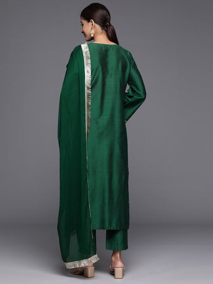 Dhiyona VA Women'sEthnic Motifs Printed Regular Sequinned Kurta with Trousers & With Dupatta