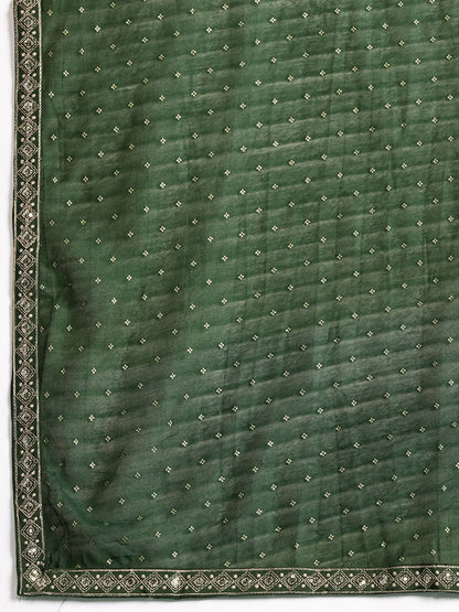 Floral Embroidered Sequinned Kurta with Trousers & With Dupatta