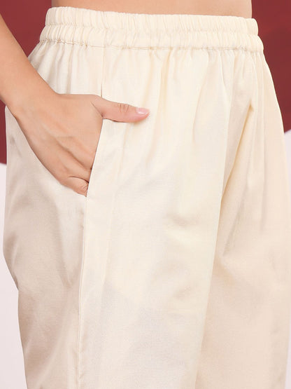 Dhiyona VA Women'sEmbroidered Straight Kurta with Trousers & With Dupatta