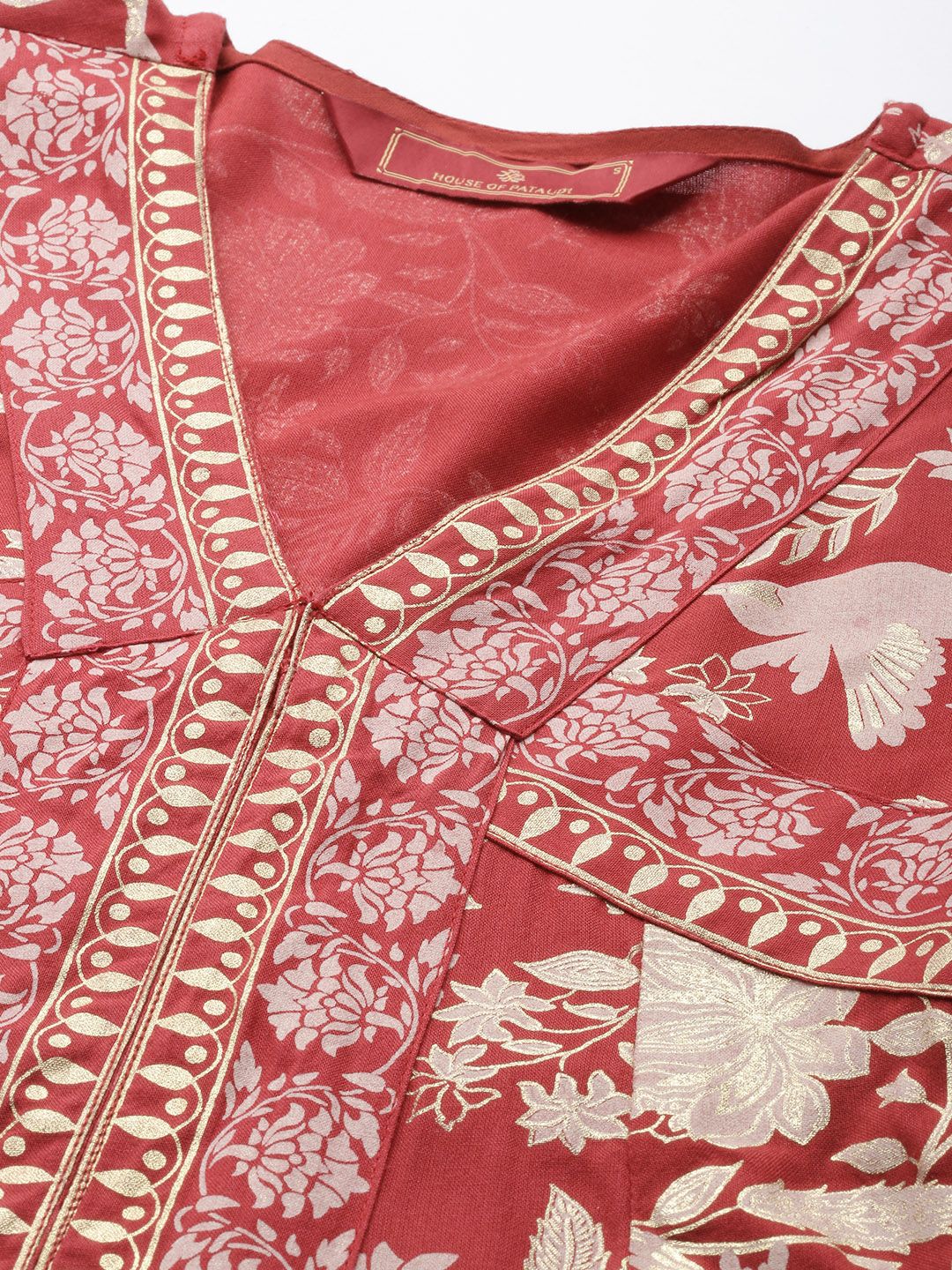 Dhiyona PD Women Jashn Ethnic Motifs Foil Printed A-Line Kurta With Palazzos & Dupatta