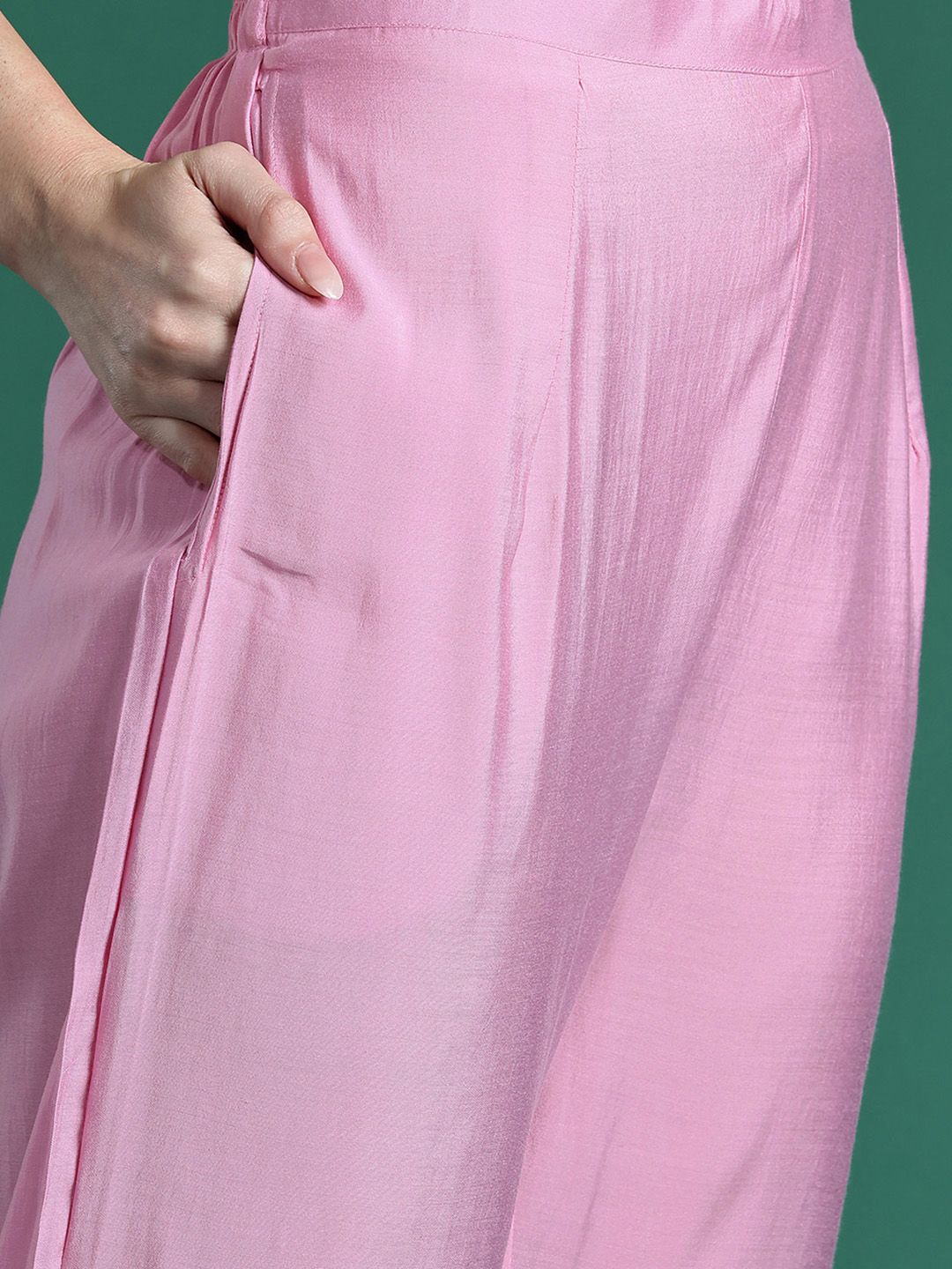 Floral Embroidered Kurta with Trousers & Dupatta