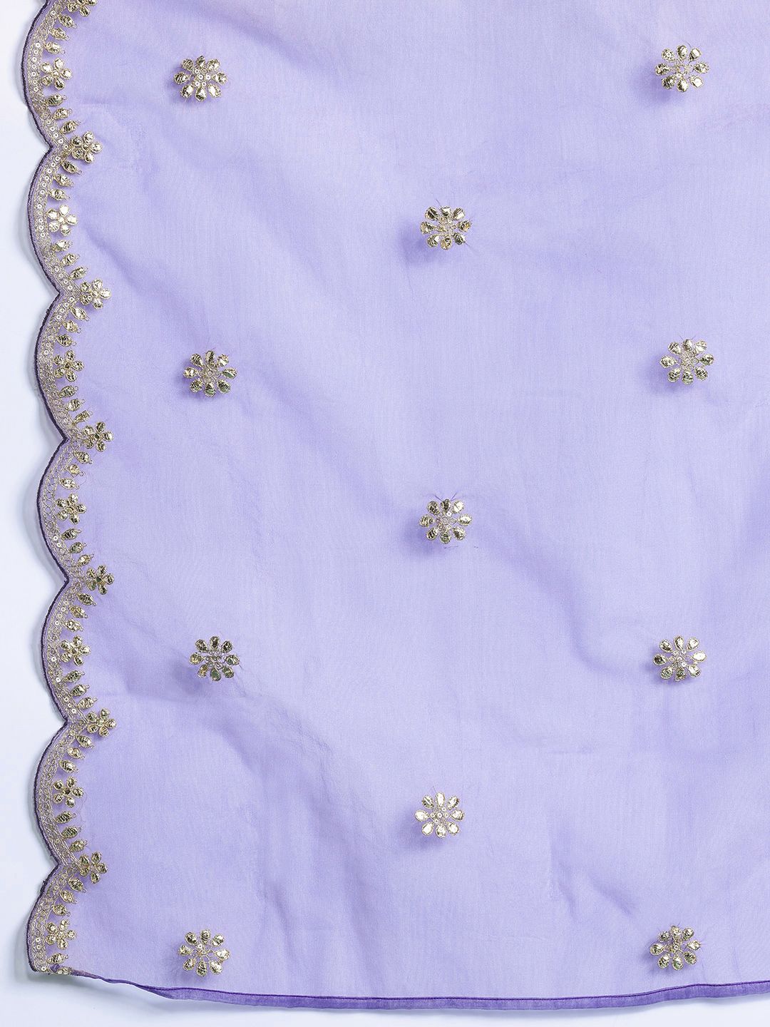 Dhiyona IE Floral Embroidered Sequinned Kurta With Trousers & Dupatta