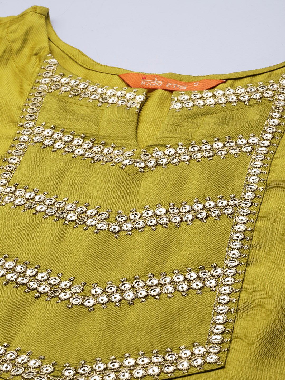 Dhiyona IE Women Olive Green Ethnic Motifs Embroidered Kurta with Trousers & Dupatta