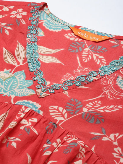 Dhiyona IE Floral Printed Pure Cotton Kurta