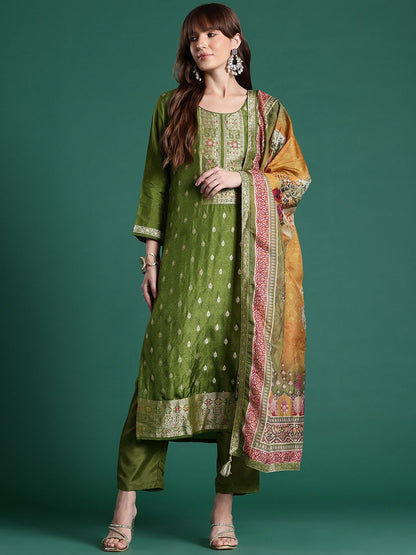 Dhiyona IE Ethnic Motifs Kurta with Trousers & Dupatta