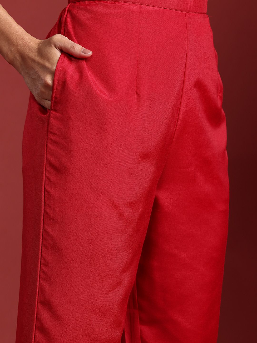 Dhiyona IE Zari Chanderi Silk Kurta With Trousers & Dupatta