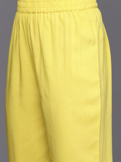 Dhiyona VA Women'sFloral Printed Regular Thread Work Kurta With Trousers & Dupatta