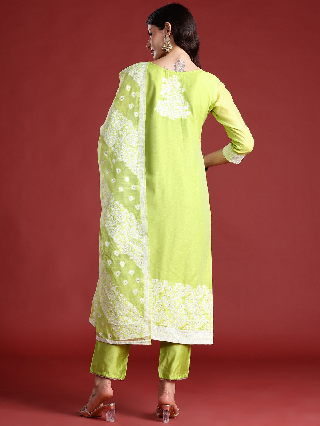 Ethnic Motifs Kurta with Trousers & With Dupatta
