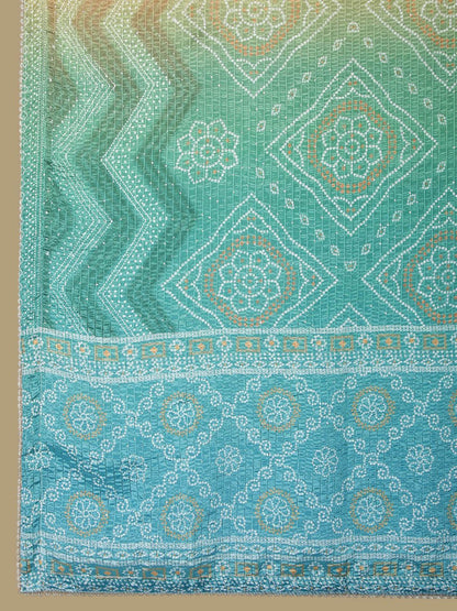 Dhiyona SO Women's Off White Ethnic Motifs Embroidered Regular Thread Work Kurta Set With Dupatta