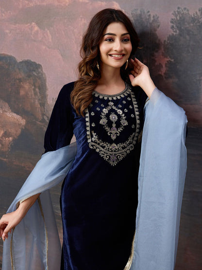 Dhiyona PD Women Women Embroidered Straight Kurta Sets