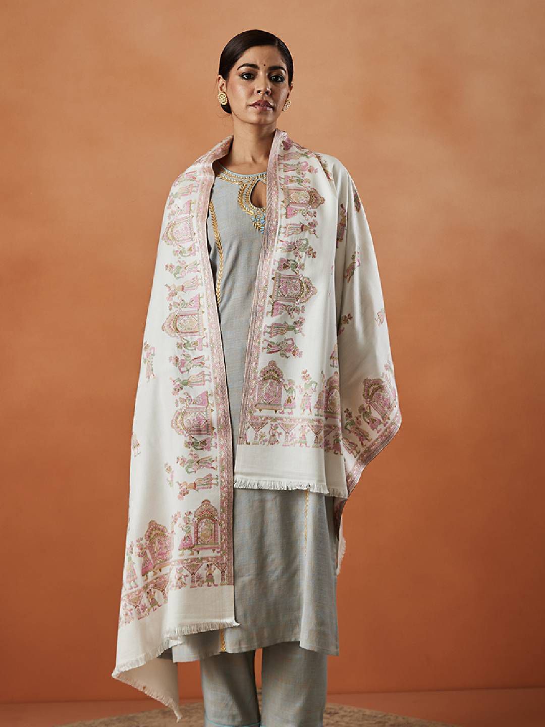 Dhiyona PA Pari Mahal Kaani Ethnic Motifs Woven Design Shawl