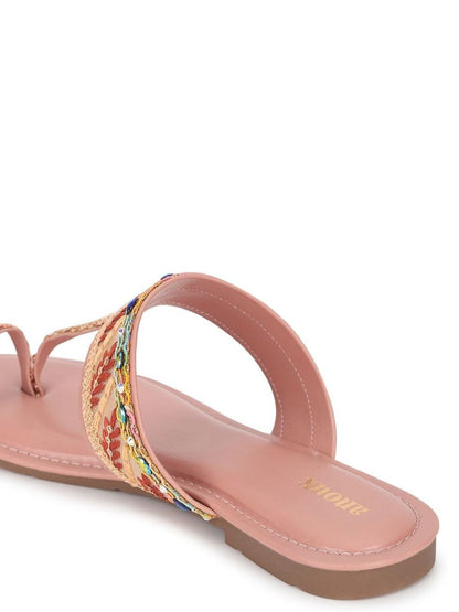 Dhiyona AK Women Embellished Open Toe Flats with Bows