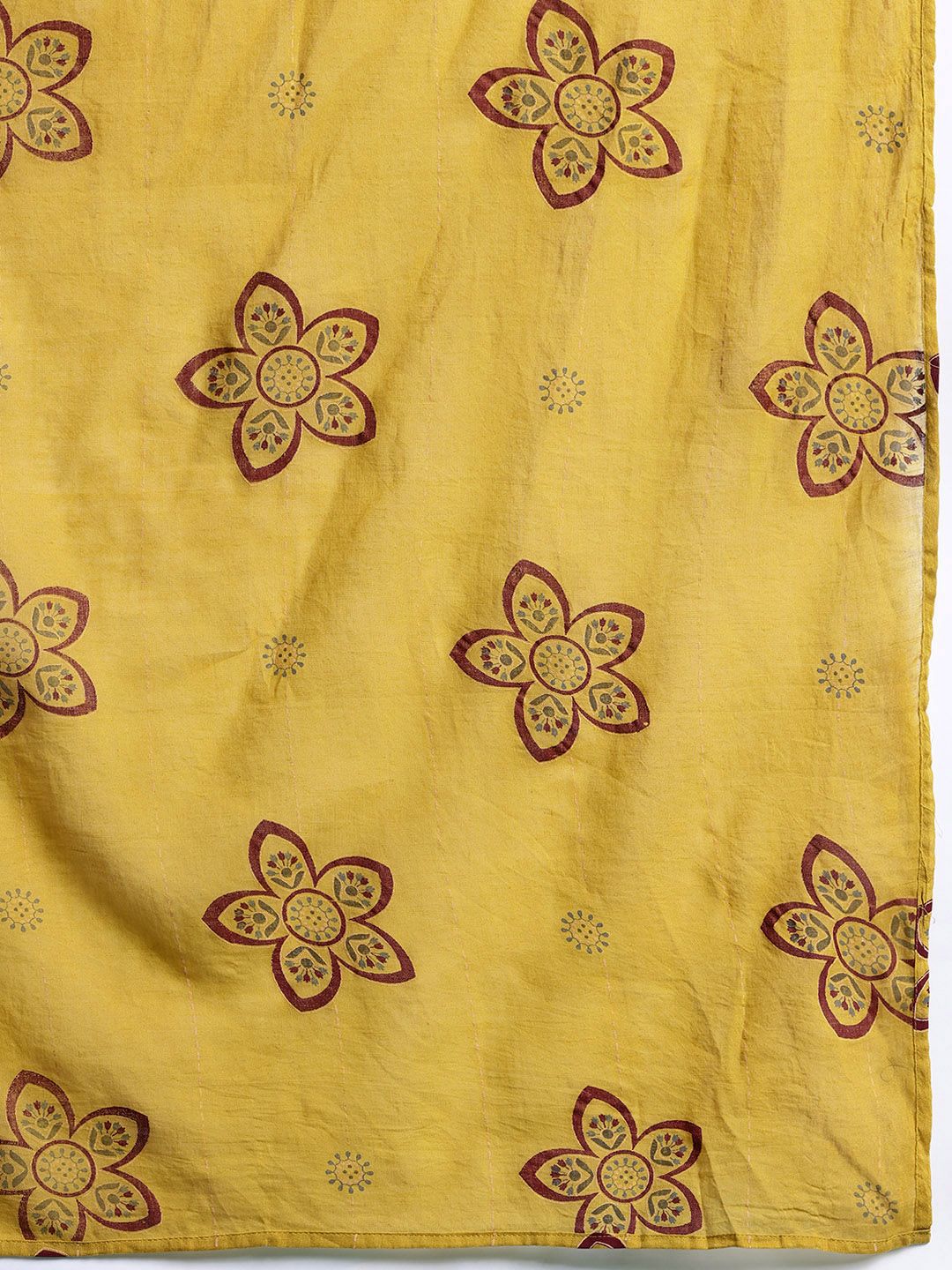 Dhiyona IE Ethnic Motifs Printed Sequinned Pure Cotton Kurta With Trousers & Dupatta