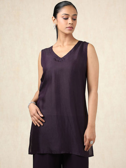 Dhiyona SO Women's Mandarin Collar Beads And Stones A-Line Kurta With Palazzos