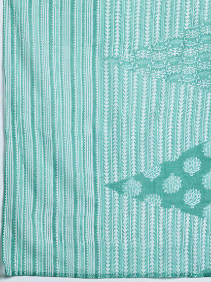 Floral Printed Pure Cotton Kurta with Trousers & Dupatta