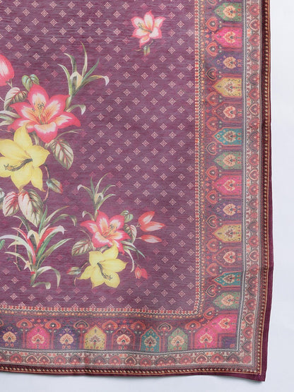 Ethnic Motifs Yoke Design Thread Work Kurta with Trousers & With Dupatta