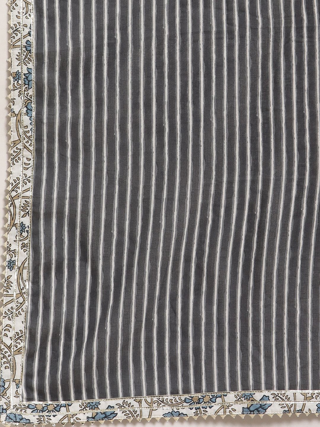 Dhiyona VA Women's White Floral Printed Regular Pure Cotton Kurta with Palazzos & With Dupatta