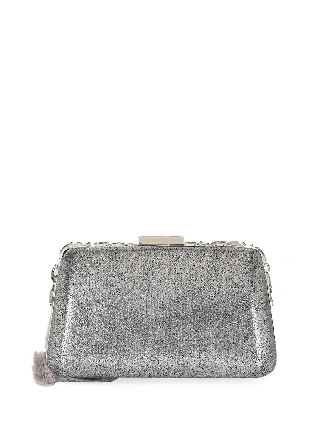 Dhiyona NR Feather Embellished Box Clutch