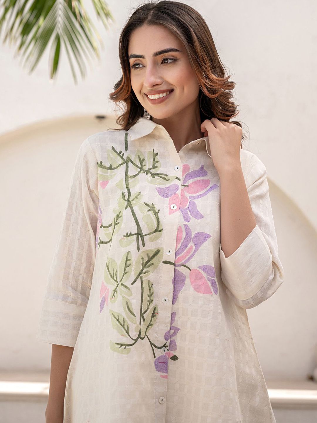 Dhiyona IE Printed Pure Cotton Tunic & Trousers Co-ords