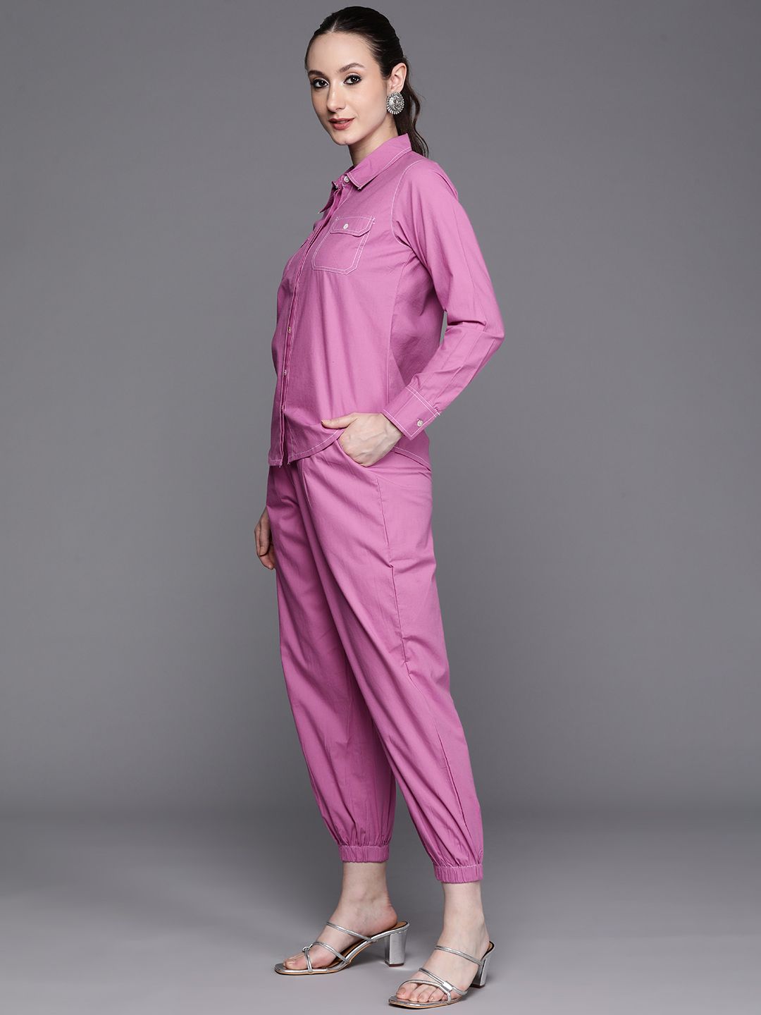 Kantha Work Pure Cotton Shirt With Trousers