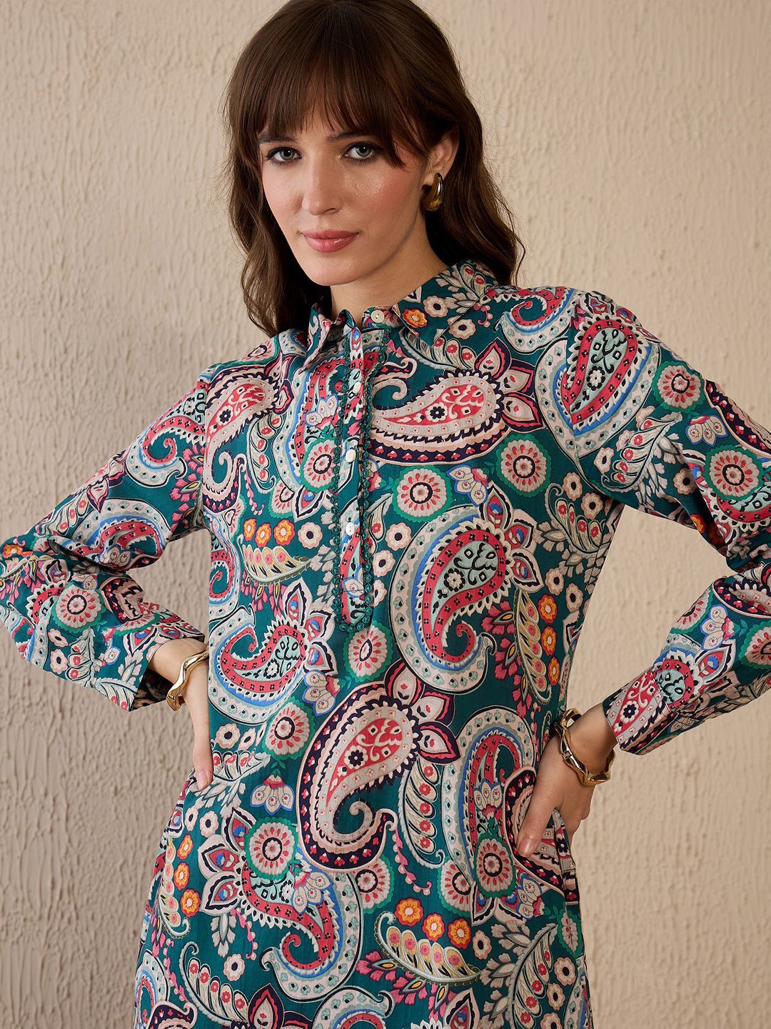 Women Ethnic Motifs Printed Regular Pure Cotton Kurta with Salwar