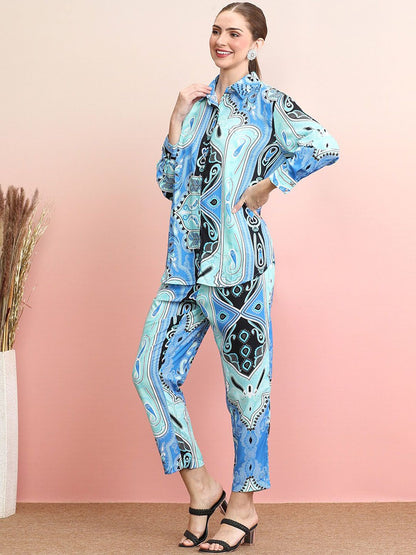 Dhiyona IE Printed Shirt With Trousers Co-Ords