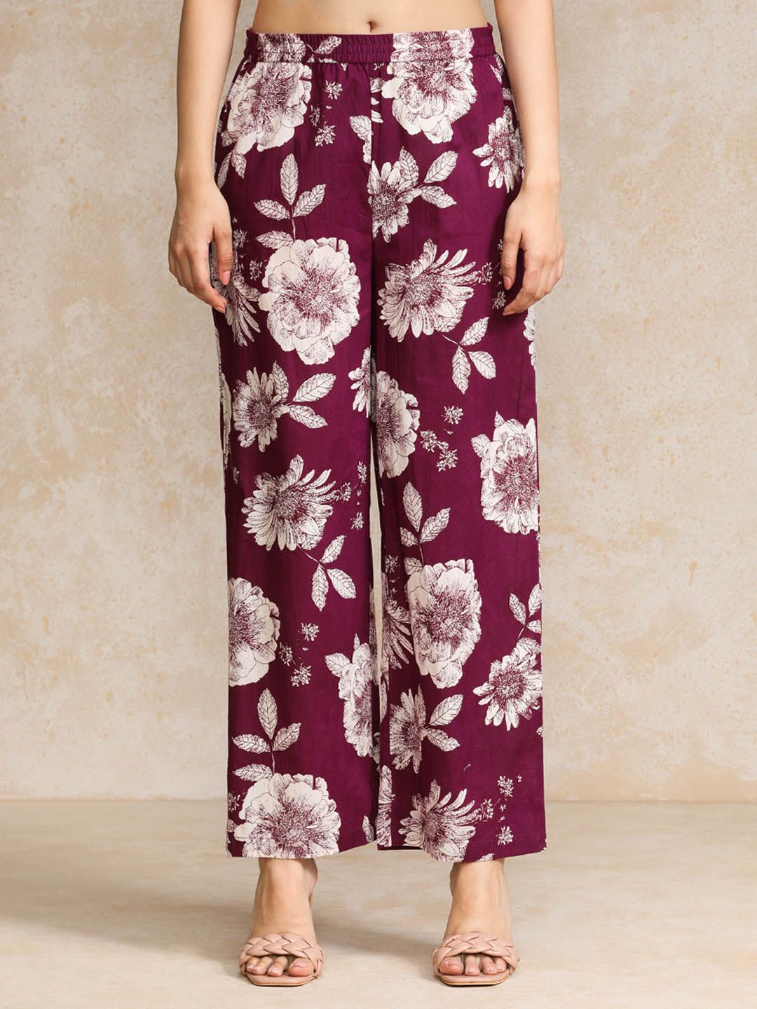 Dhiyona VA Women's Floral Printed Regular Pure Cotton Kurta with Palazzos