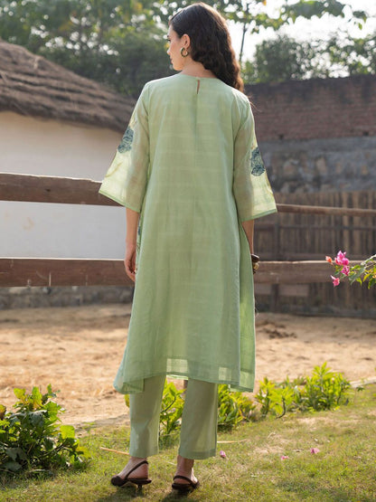 Dhiyona IE Floral Printed Pure Cotton Tunic With Trousers Co-Ords