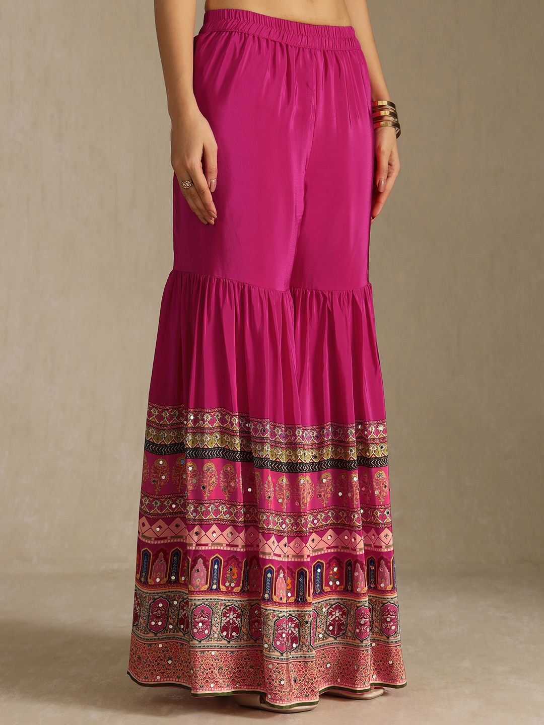 Dhiyona SO Women's Women Ethnic Motifs Printed Kurta with Sharara & Dupatta