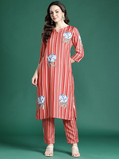 Floral Printed Regular Kurta with Trousers