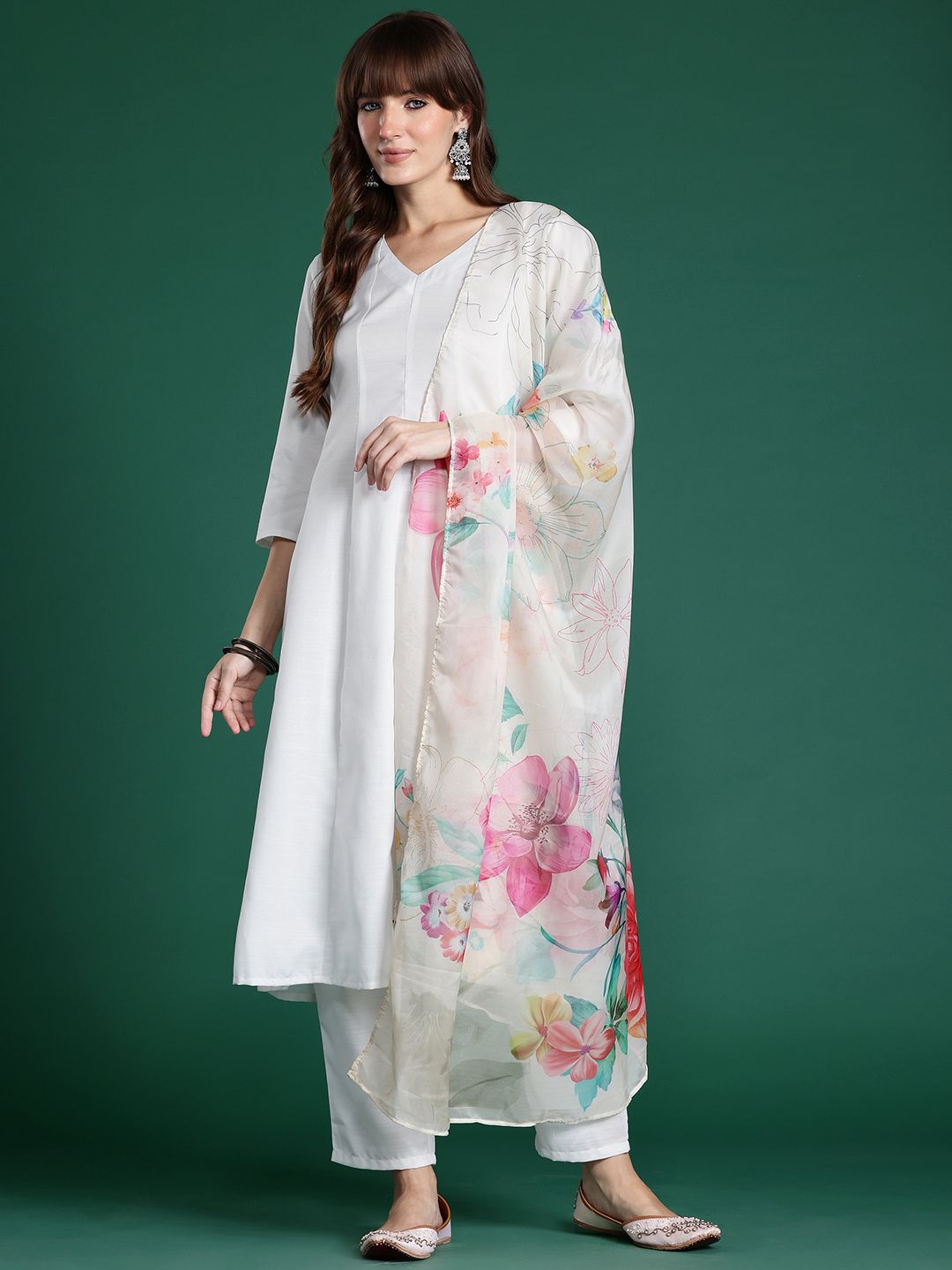 Dhiyona IE Anarkali Kurta with Trousers & With Dupatta