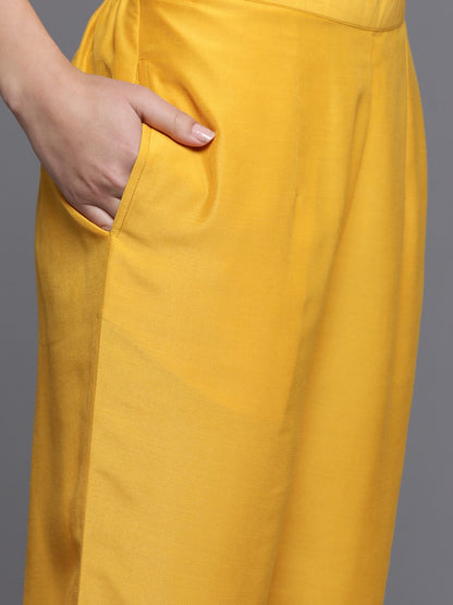 Dhiyona IE Women Yoke Design Regular Mirror Work Kurta with Trousers & Dupatta