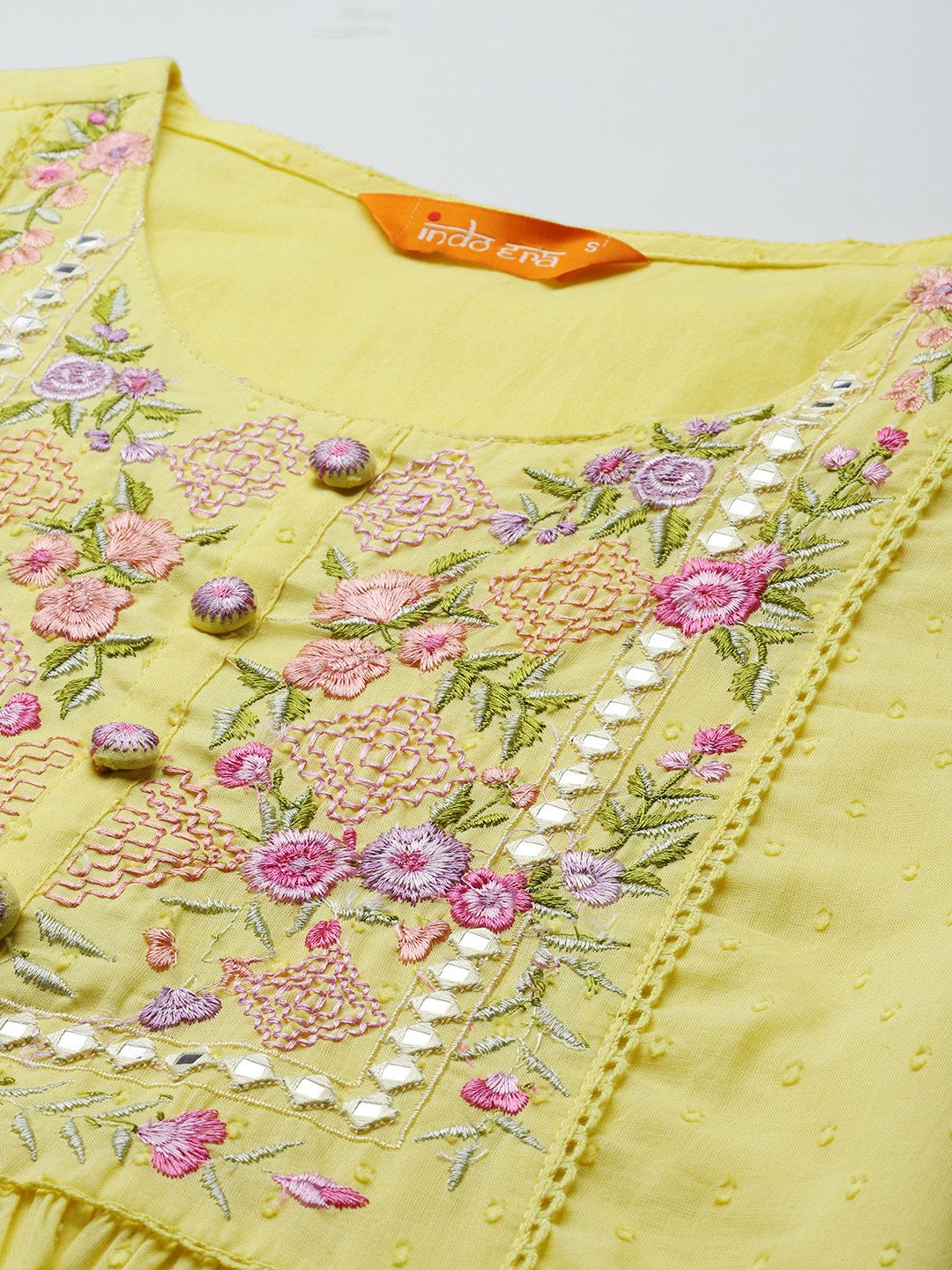 Floral Embroidered Kurta with Trousers & Dupatta