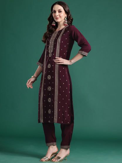 Dhiyona IE Ethnic Motifs Embroidered Kurta with Trousers & Dupatta