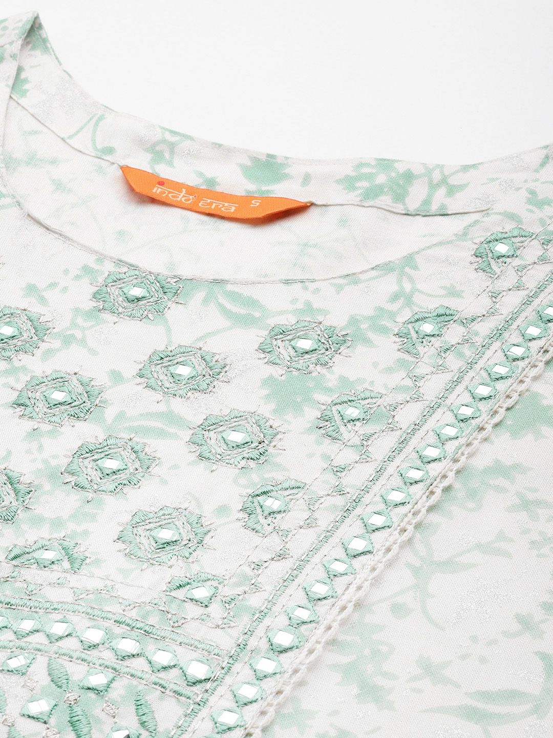 Dhiyona IE Printed Mirror Work Kurta