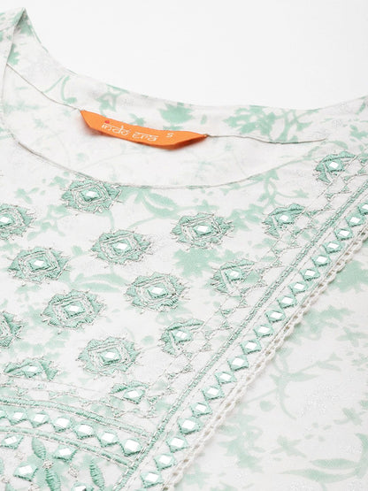 Dhiyona IE Printed Mirror Work Kurta